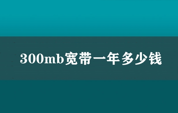 300mb宽带一年多少钱