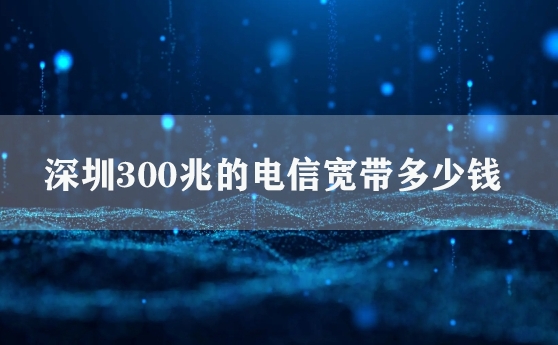 深圳300兆的电信宽带多少钱